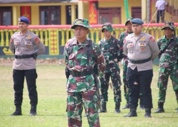 Kodim 0412/LU Gelar Gladi Upacara Pembukaan TMMD ke 123 Lapangan Sepak Bola Desa Subik