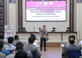 86 Personel Polres Tulang Bawang Ikuti Tes Psikologi Kolektif dan Konseling Psikologi, Ini Tujuannya