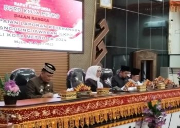 DPRD Kota Metro Menggelar Paripurna LKPJ Walikota Metro Tahun 2024