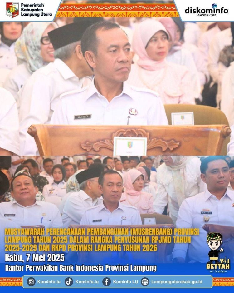 Musrenbang Provinsi Lampung 2025 Digelar, Wakil Bupati Lampung Utara Turut Serta”