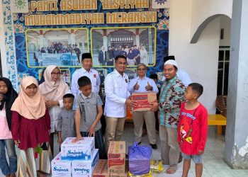 Gerindra Peringati HUT ke-18, DPC Merangin Gelar Aksi Sosial Berbagi Sembako dan Santunan