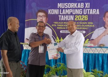 Ansori Sabak Nahkodai KONI Lampung Utara 2026-2031, Bidik Prestasi Hingga Level Nasional