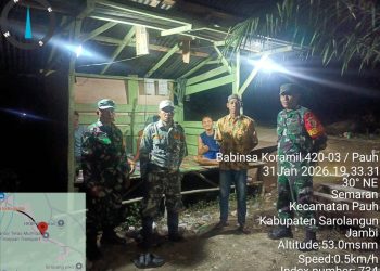 Patroli dan Komsos Malam Koramil 420-03/Pauh, Jaga Keamanan Wilayah Tetap Kondusif