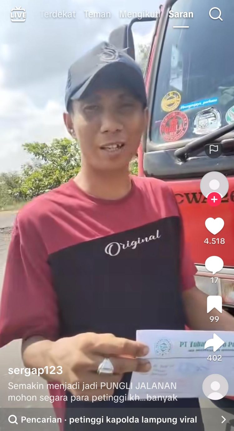 VIDEO UNGGAHAN TIKTOK SERGAP123 MENJADI SOROTAN – DUGAAN PUNGLI SEBESAR RP 2,3 JUTA DENGAN SURAT PT. TUBABA JAYA PUTRA